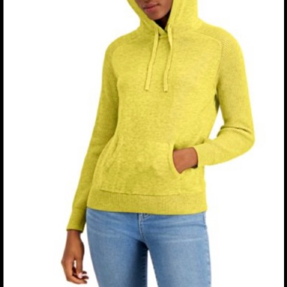 STYLE & CO hoodie sweater/ yellow sunray size M - Picture 2 of 7